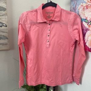 San Soleil Long Sleeve Pink Button Down Top Size XS